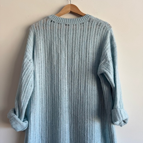Zara light blue knit midi long sleeve sweater dress size M/L - Picture 13 of 13
